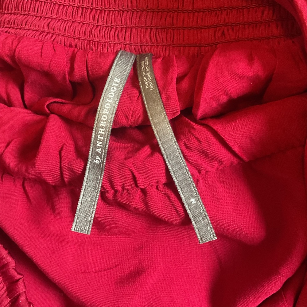 Anthropologie Red Maxi Dress with Ruffled Hem - Picture 11 of 15
